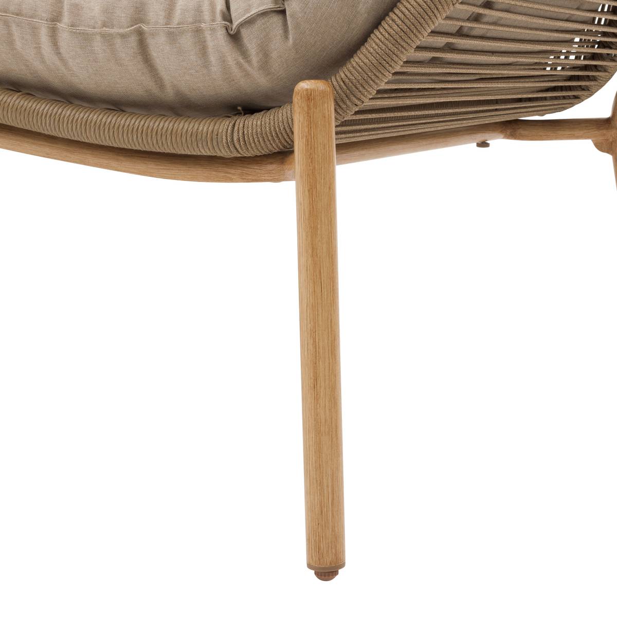Canapé de jardin MELOANE Beige 2 places - Acier traité époxy, Polyester Beige