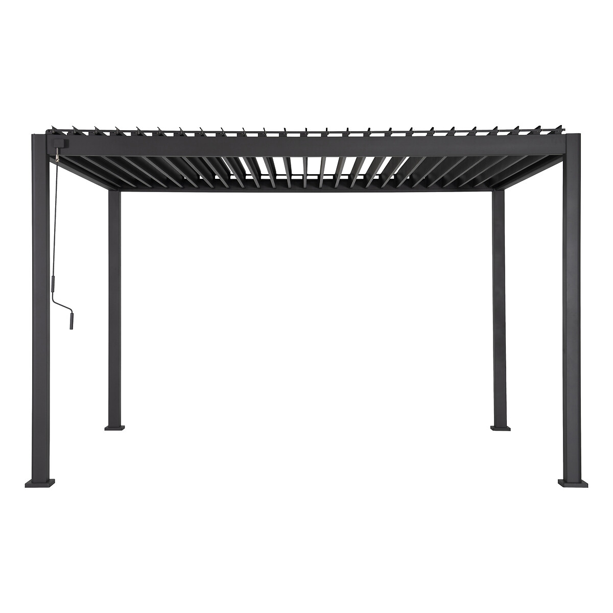 Pergola bioclimatique EVORA Graphite 4 x 3 m - Structure et lames doubles en aluminium Graphite