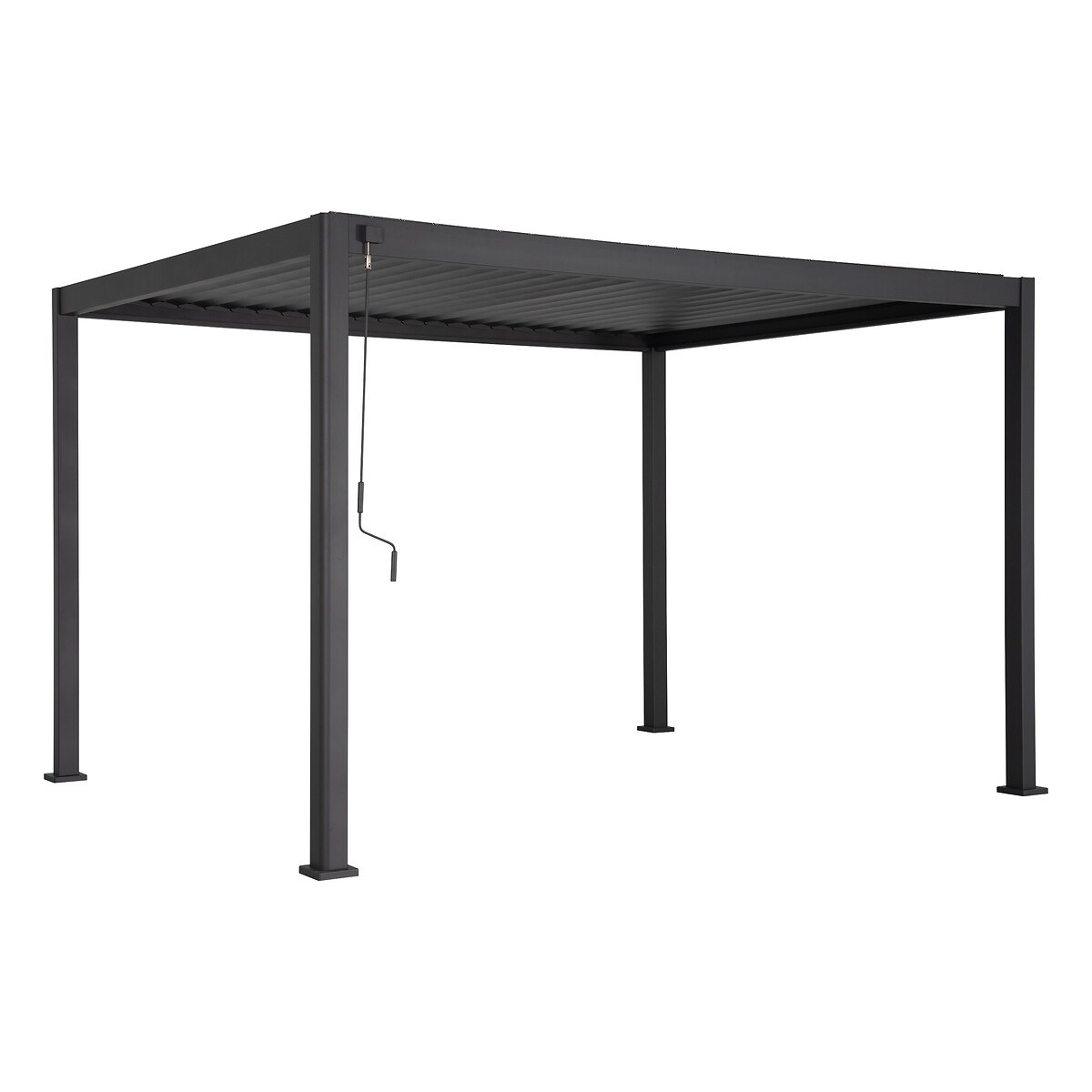 Pergola bioclimatique EVORA Graphite 4 x 3 m - Structure et lames doubles en aluminium Graphite