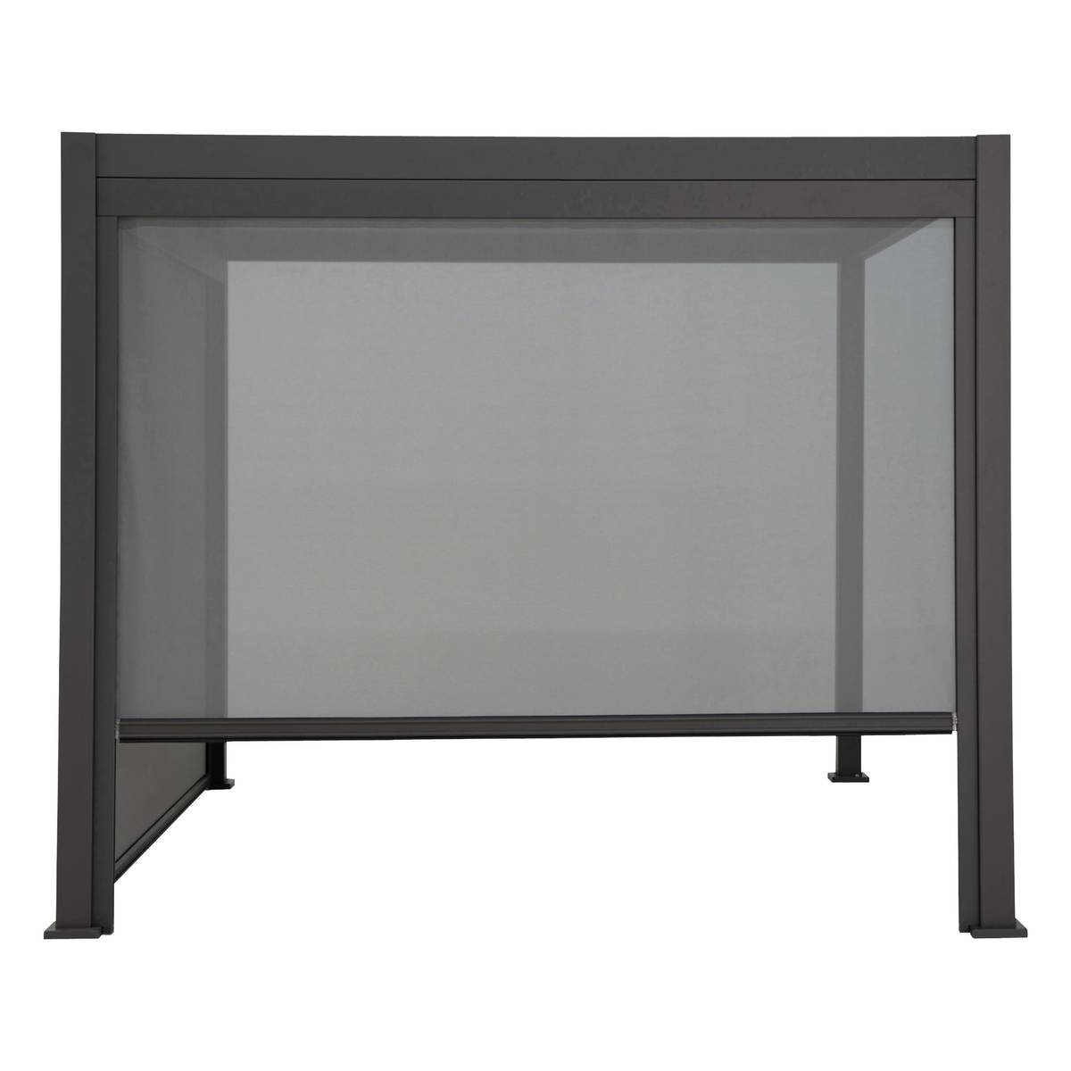 Store pour pergola bioclimatique EVORA Ardoise Pour EVORA Côté 4 m - 3,7 m - Aluminium, Texaline Ardoise