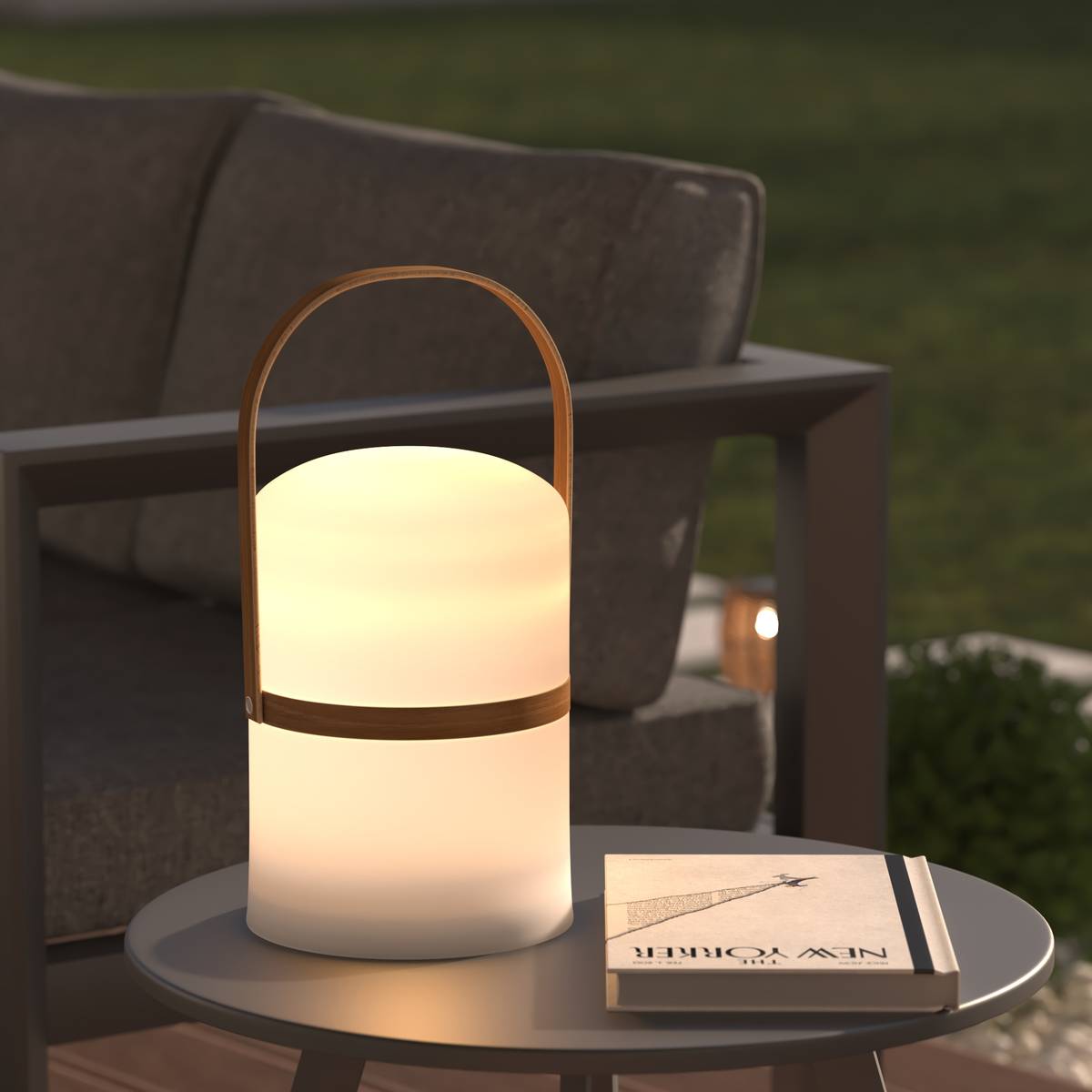Lampe d'extérieur KIARA rechargeable USB Blanc H. 36 cm Blanc