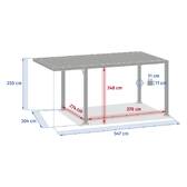 Carport NEIRIA Graphite 5,5 x 3 m - Acier galvanisé, Aluminium traité époxy Graphite