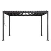Pergola bioclimatique EVORA Graphite 4 x 3 m - Structure et lames doubles en aluminium Graphite