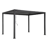 Pergola bioclimatique EVORA Graphite 4 x 3 m - Structure et lames doubles en aluminium Graphite