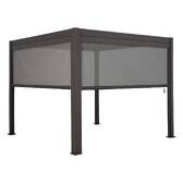 Store pour pergola bioclimatique EVORA Ardoise Pour EVORA Côté 4 m - 3,7 m - Aluminium, Texaline Ardoise