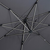 Parasol déporté rectangulaire ÉQUADOR Ardoise 4 x 3 m - Aluminium, Polyester Ardoise
