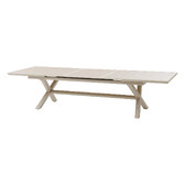 Table de jardin extensible AXIOME Effet bois Lin & Argile 12 places - Aluminium traité époxy Effet bois Lin / Argile