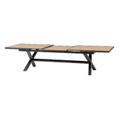 Table de jardin extensible AXIOME Effet bois Noix & Graphite 12 places - Aluminium traité époxy Effet bois noix / Graphite