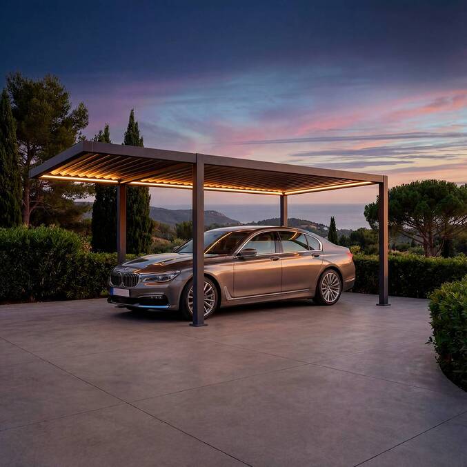 Carport NEIRIA Graphite 5,5 x 3 m - Acier galvanisé, Aluminium traité époxy Graphite