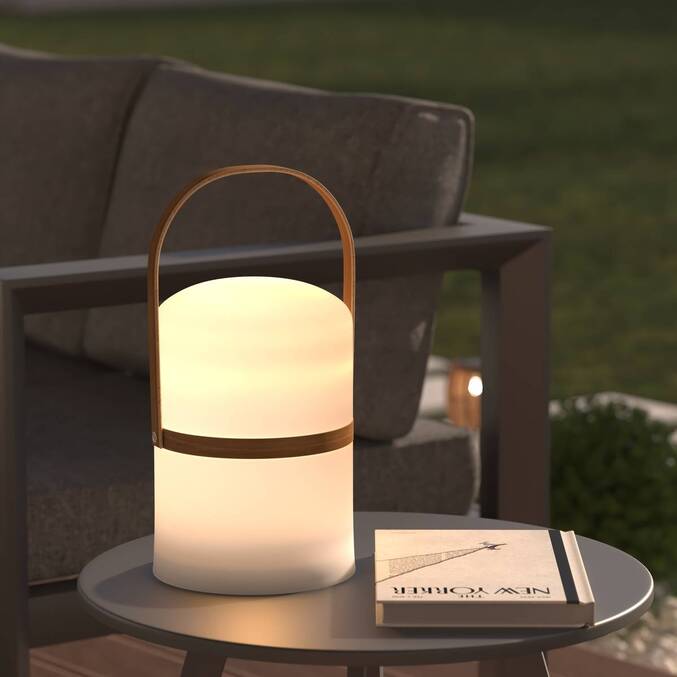 Lampe d'extérieur KIARA rechargeable USB Blanc H. 36 cm Blanc