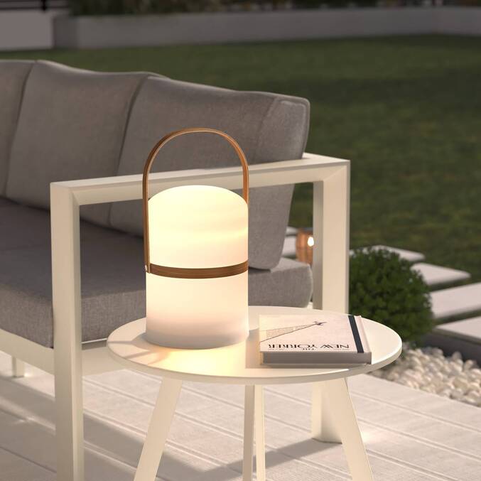Lampe d'extérieur KIARA rechargeable USB Blanc H. 36 cm Blanc
