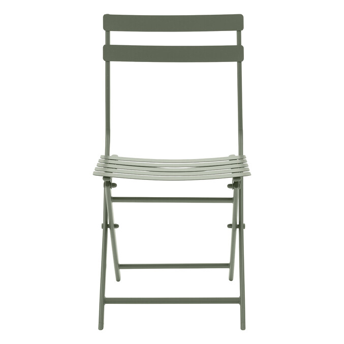 Chaise de jardin pliante GREENSBORO Vert laurier Acier traité époxy, Traitement antirouille renforcé Vert laurier