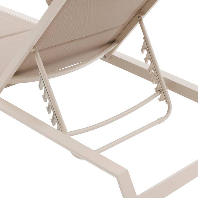 Transat ALLURE Lin & Argile 2 roues - Aluminium traité époxy, Texaline matelassée3757