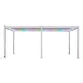 Pergola bioclimatique électrique EVORA Blanc 6 x 3,6 m - Structure et lames doubles en aluminium Blanc