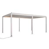 Pergola bioclimatique électrique EVORA Blanc 6 x 3,6 m - Structure et lames doubles en aluminium Blanc