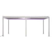Pergola bioclimatique électrique EVORA Blanc 6 x 3,6 m - Structure et lames doubles en aluminium Blanc