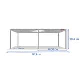 Pergola bioclimatique électrique EVORA Blanc 6 x 3,6 m - Structure et lames doubles en aluminium Blanc
