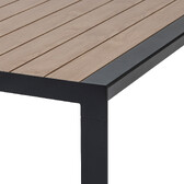 Table de jardin extensible ÉVASION Effet bois Honey & Graphite 14 places - Aluminium traité époxy, Lattes aluminium effet bois Effet bois Honey / Graphite