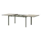 Table de jardin DILORS Effet bois Lin & Vert laurier 10 places - Aluminium traité époxy Effet bois Lin / Laurier