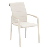 Fauteuil de jardin empilable DIESE Ivoire & Argile Aluminium traité époxy, Texaline Ivoire / Argile