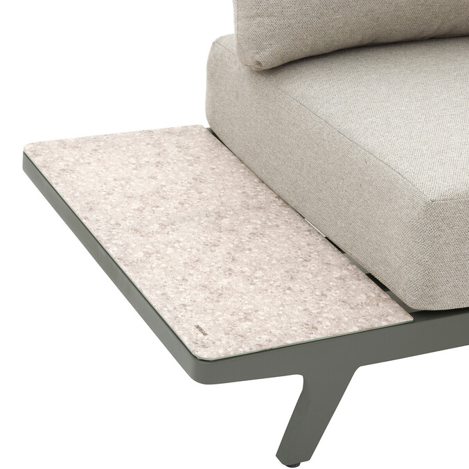 Salon de jardin PULPY Vert laurier 7 places - Aluminium traité époxy, Polyester Vert laurier