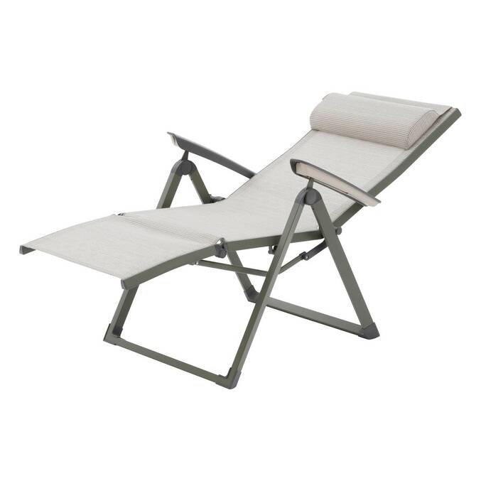 Fauteuil de jardin DECIMA Vert olive / Vert laurier 8 positions - Aluminium traité époxy, Texaline3804