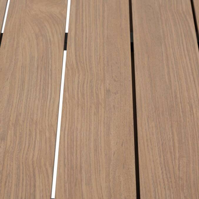 Table de jardin ÉVASION Effet bois Honey / Graphite 8 places - Aluminium traité époxy, Lattes aluminium effet bois3801