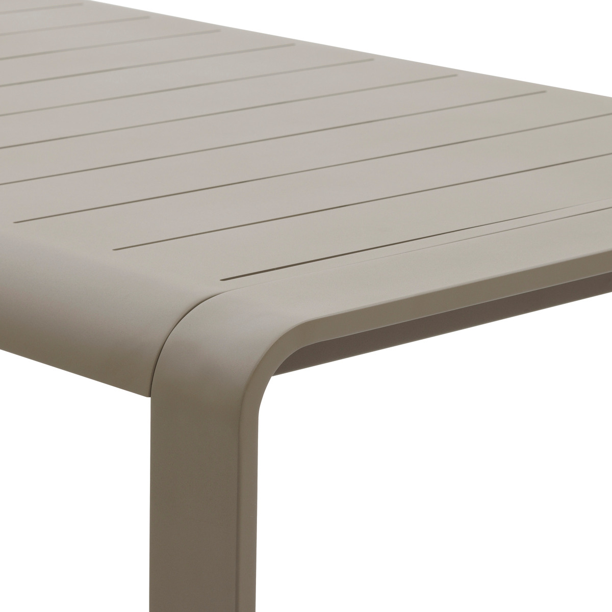 Ensemble table de jardin DOMILLY + 10 fauteuils empilables RIU Café 10 places - Aluminium traité époxy Café