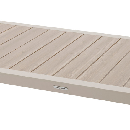 Ensemble table de jardin ÉVASION + 6 chaises empilables ESSENTIA Lin & Argile 6 places - Aluminium traité époxy