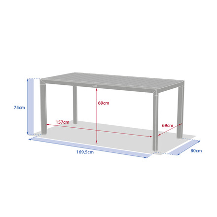 Ensemble table de jardin ÉVASION + 6 chaises empilables ESSENTIA Lin & Argile 6 places - Aluminium traité époxy