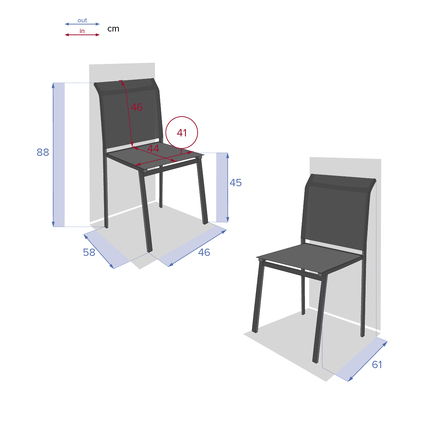 Ensemble table de jardin ÉVASION + 6 chaises empilables ESSENTIA Lin & Argile 6 places - Aluminium traité époxy