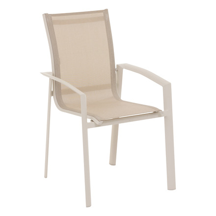 Ensemble table de jardin ÉVASION + 12 fauteuils AXANT Lin & Argile 12 places - Aluminium traité époxy