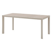 Ensemble table de jardin ÉVASION + 6 chaises empilables ESSENTIA Lin & Argile 6 places - Aluminium traité époxy Lin / Argile