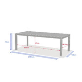 Ensemble table de jardin ÉVASION + 8 fauteuils ESSENTIA Lin & Argile 8 places - Aluminium traité époxy Lin / Argile