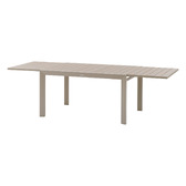 Ensemble table de jardin extensible ÉVASION + 10 fauteuils empilables AXANT Argile & Lin 10 places - Aluminium traité époxy Argile / Lin