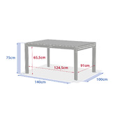 Ensemble table de jardin extensible ÉVASION + 10 fauteuils empilables AXANT Argile & Lin 10 places - Aluminium traité époxy Argile / Lin