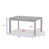 Ensemble table de jardin extensible ÉVASION + 8 fauteuils empilables ESSENTIA Lin & Argile 8 places - Aluminium traité époxy Lin / Argile