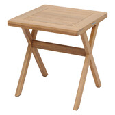 Ensemble table de jardin carrée XENIA + 2 fauteuils empilables TEMEIRA Acacia 2 places - Acacia certifié FSC® Acacia