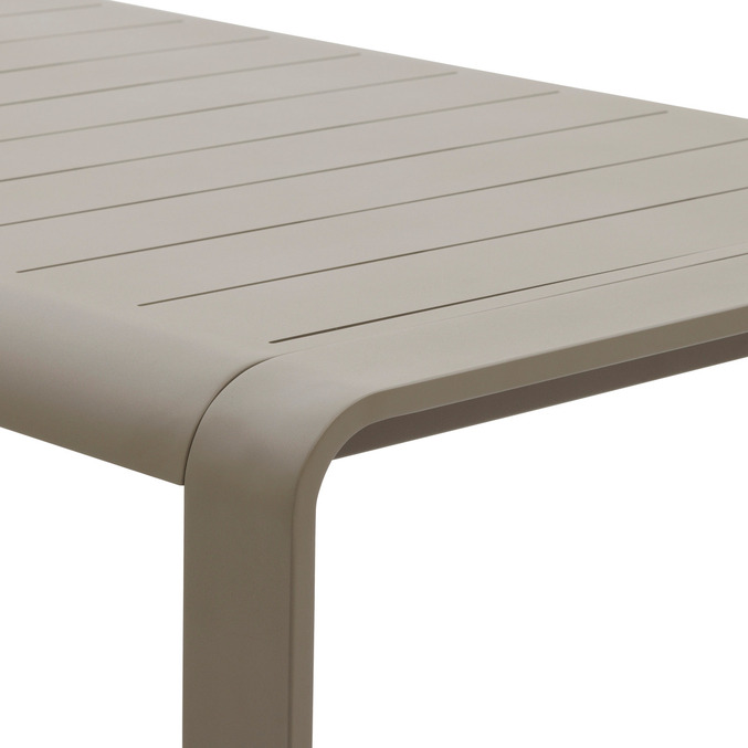 Ensemble table de jardin DOMILLY + 10 fauteuils empilables RIU Café 10 places - Aluminium traité époxy Café