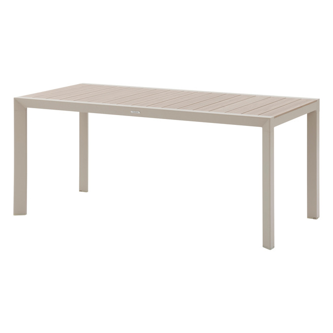 Ensemble table de jardin ÉVASION + 6 chaises empilables ESSENTIA Lin & Argile 6 places - Aluminium traité époxy3757
