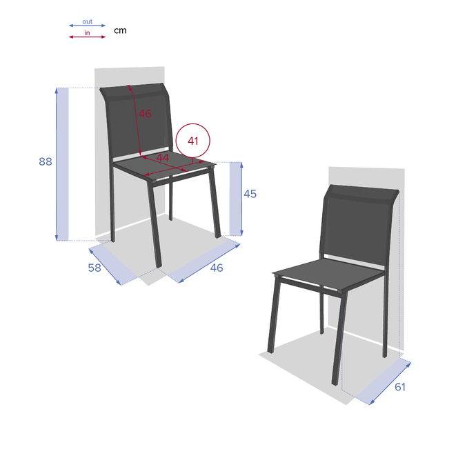 Ensemble table de jardin ÉVASION + 6 chaises empilables ESSENTIA Lin & Argile 6 places - Aluminium traité époxy3757