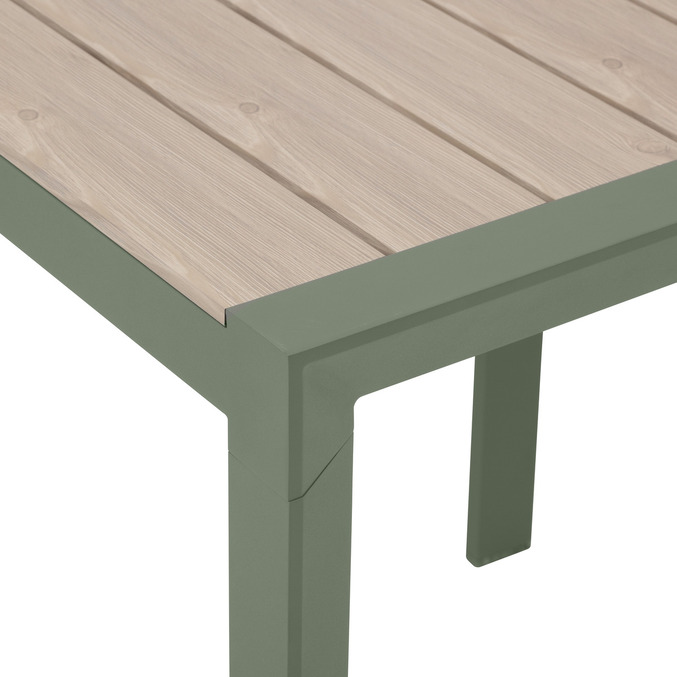 Ensemble table de jardin ÉVASION + 2 chaises empilables ESSENTIA Lin & Laurier 2 places - Aluminium traité époxy Lin / Laurier