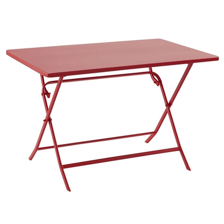 Ensemble table de jardin pliante rectangulaire + 4 chaises GREENSBORO Groseille 4 places - Acier traité époxy, Traitement antirouille renforcé