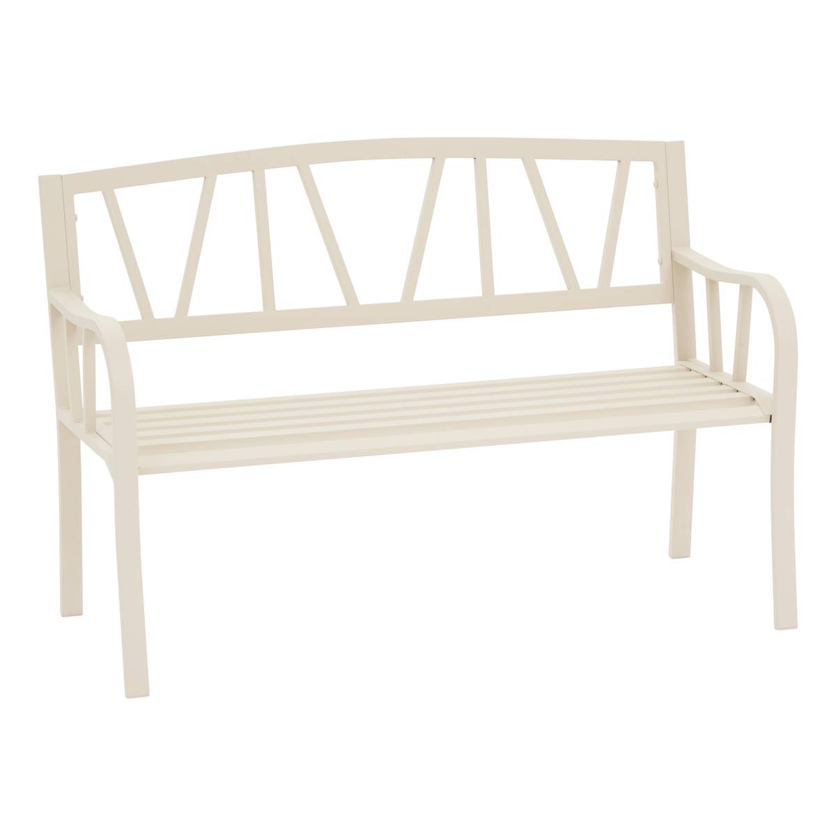 Banc de jardin ALVERNIA Argile 3 places - Acier traité époxy, Traitement anti-rouille renforcé Argile