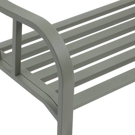 Banc de jardin ALVERNIA Vert Laurier 3 places - Acier traité époxy, Traitement anti-rouille renforcé