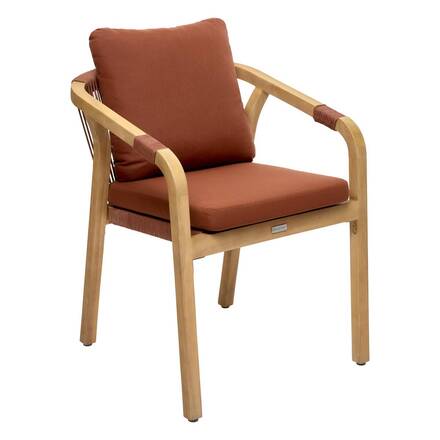 Fauteuil de jardin empilable PAPOUASIE Acajou / Acacia