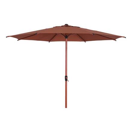 Parasol droit rond inclinable LOOMPA Acajou 3 m - Acier, Aluminium, Polyester