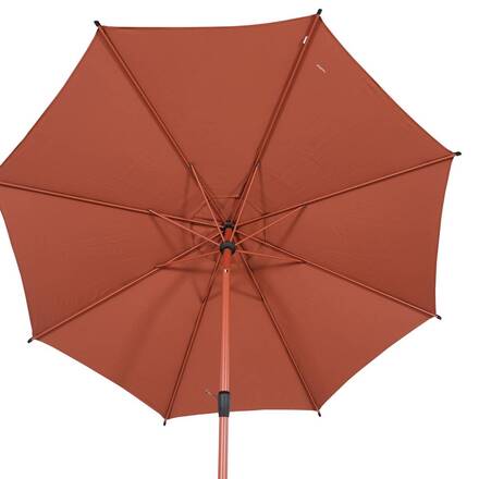 Parasol droit rond inclinable LOOMPA Acajou 3 m - Acier, Aluminium, Polyester
