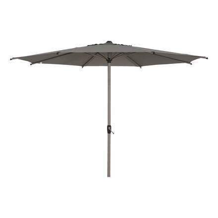 Parasol droit rond inclinable LOOMPA Café 3 m - Acier, Aluminium, Polyester