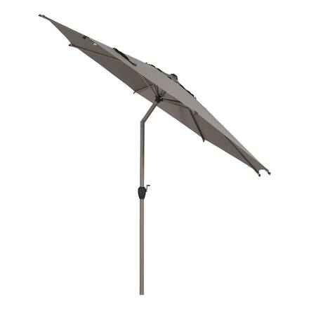 Parasol droit rond inclinable LOOMPA Café 3 m - Acier, Aluminium, Polyester